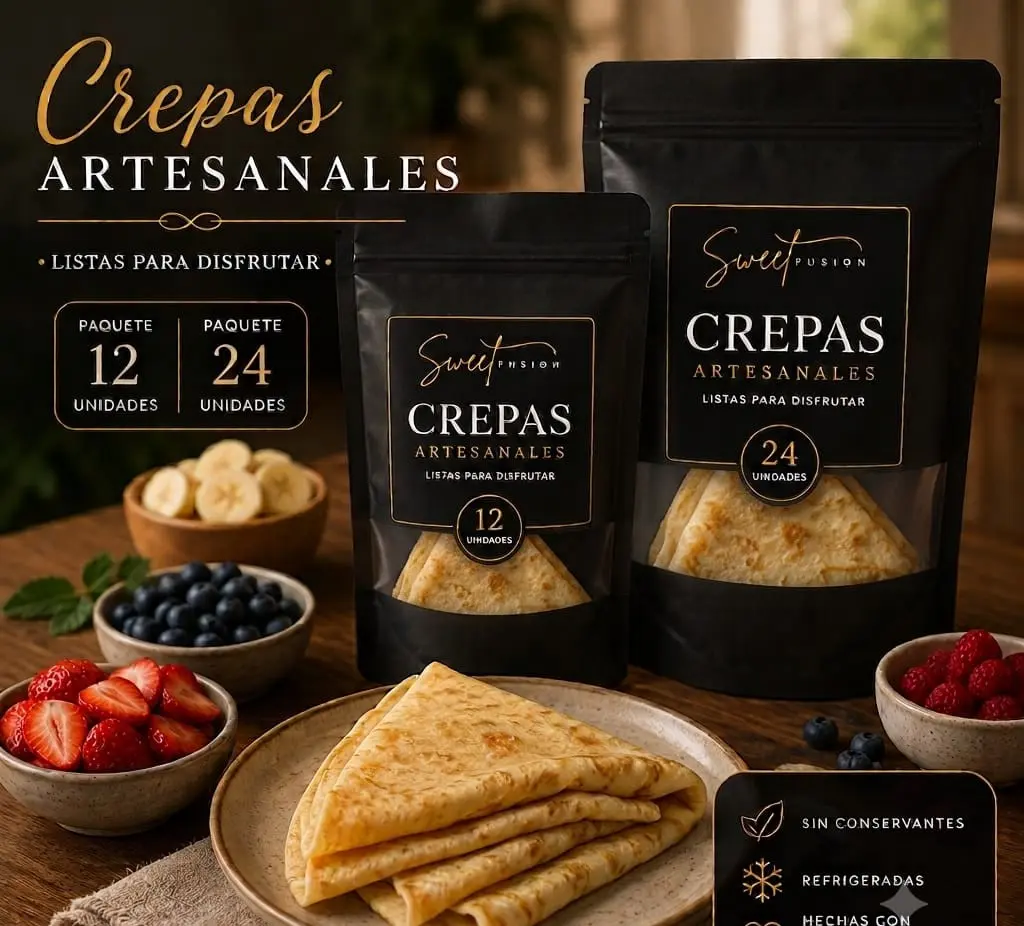 Crepas con Frutas y Crema